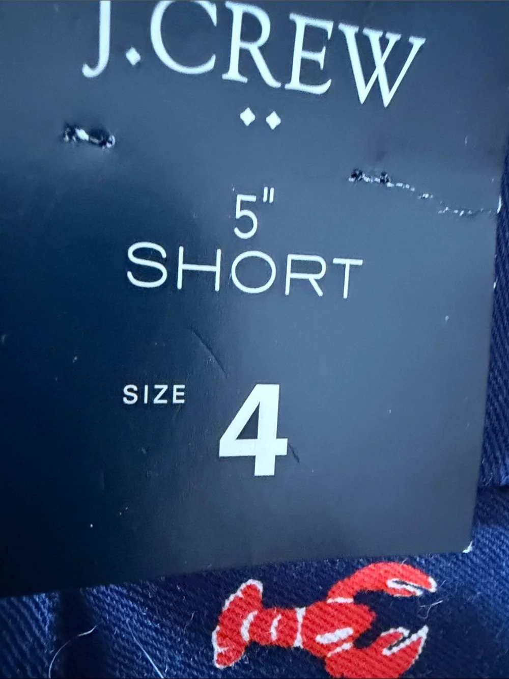 J. Crew Men's Navy Shorts with Red Lobster Print